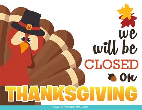 Closed For Thanksgiving And Friday Sign Printable Free