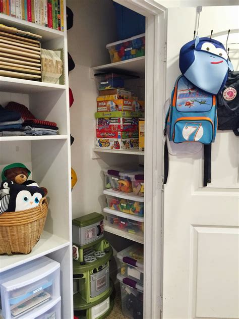 Closet toy storage in playroom. Toy rooms, Organization