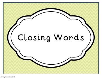 Closing words