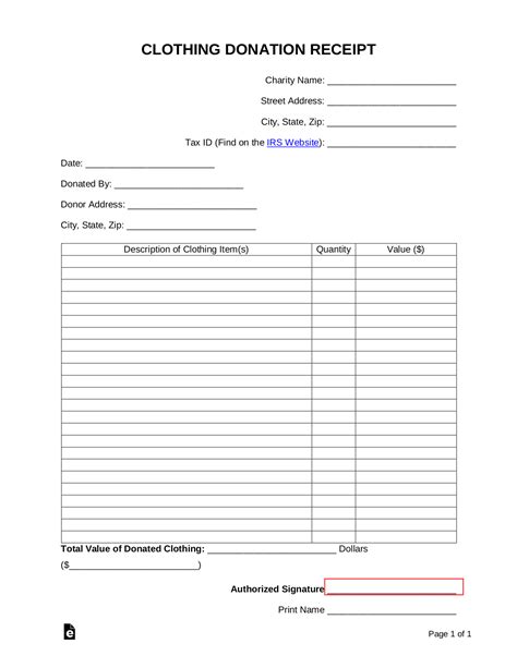 Article Title: Clothing Donation Receipt Template: A Guide For Easy And Effective Record-Keeping