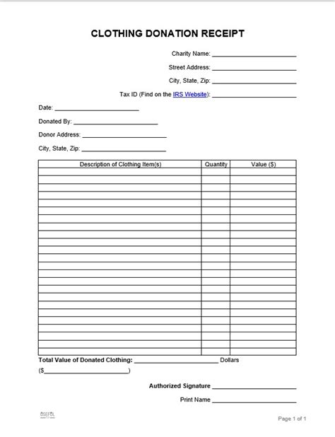 Article Title: Clothing Donation Receipt Template: A Guide For Easy And Effective Record-Keeping