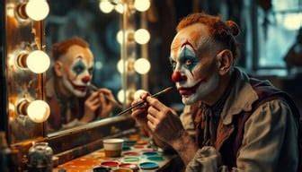 Clown makeup preparation