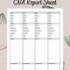 Cna Report Sheet Template