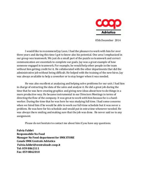 Co-op Letter of Recommendation Sample Format and Content