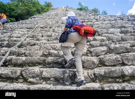 Coba Pyramid Climbing