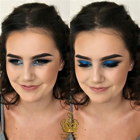 Cobalt Blue Lips Prom Makeup