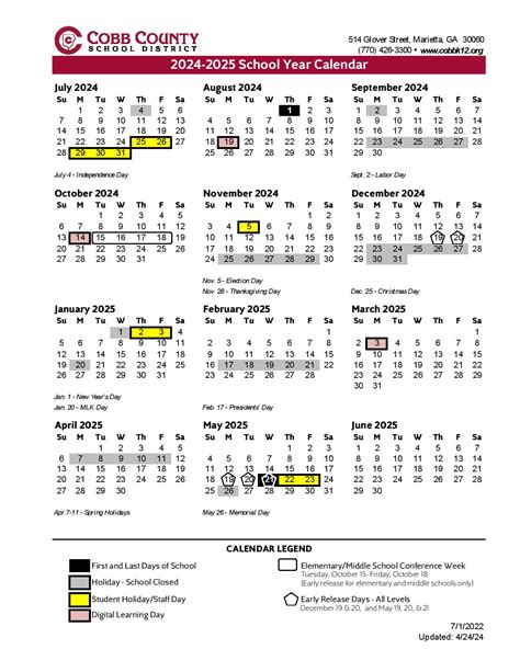 Cobb County School Calendar Dates
