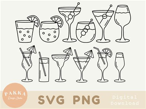 Elevate Your Drink Game: Get Your Hands on Our Free Cocktail Glass SVG - Perfect for Digital Art Projects!