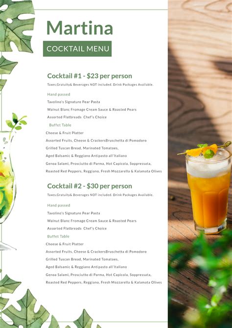 Cocktail Menu