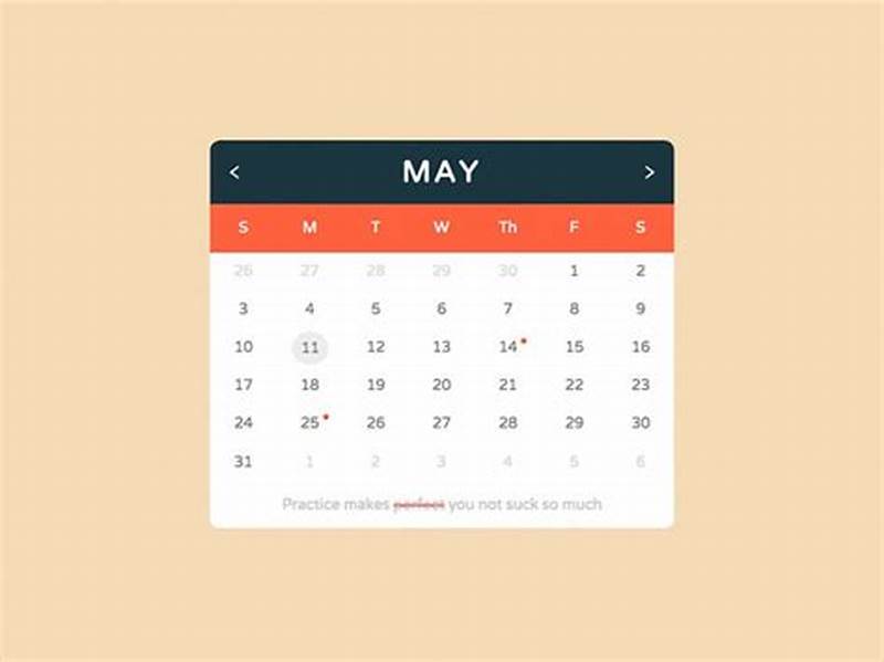 Code For Calendar In Html