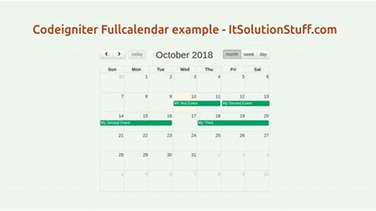 Codeigniter Calendar Example