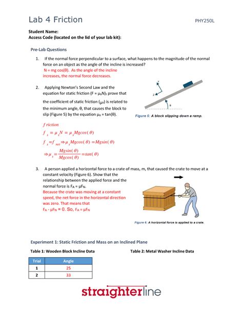 Coefficient Of Friction Worksheet