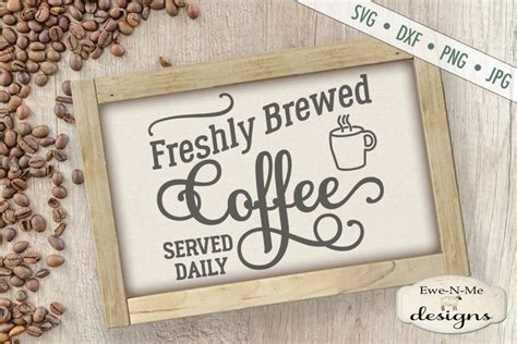 Download Coffee Bar Fresh Brewed SVG DXF Files