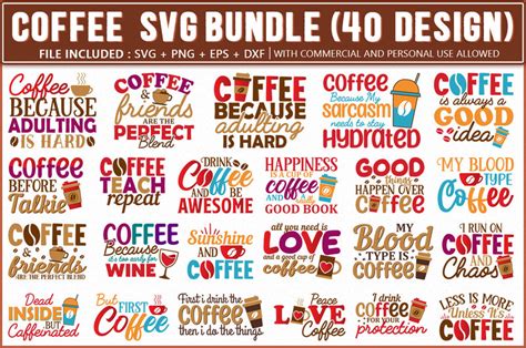 Download Coffee Bundle 40 Designs Cameo