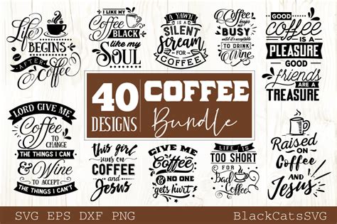 Download Coffee Bundle 40 Designs Commercial Use For Crafts