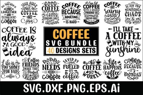 Download Coffee Bundle 40 Designs Easy Edite