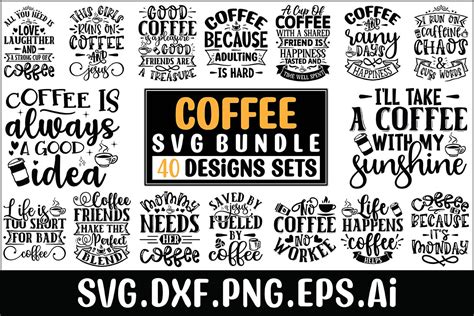 Download Coffee Bundle 40 Designs Files For Crafts