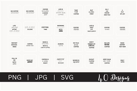Download Coffee Bundle 40 Designs Printable