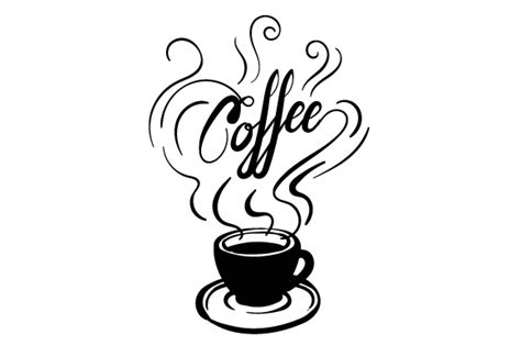 Download Coffee Cup with 'coffee' Written in Steam SVG File - SVG Design Commercial Use DXF Files