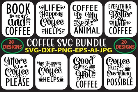 Download Coffee Quotes Svg Bundle Vol 4 Files DXF Files