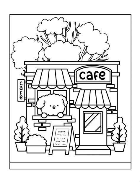 Coffee Shop Coloring Pages