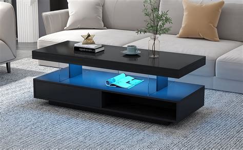 Coffee table with LED lights bedroom