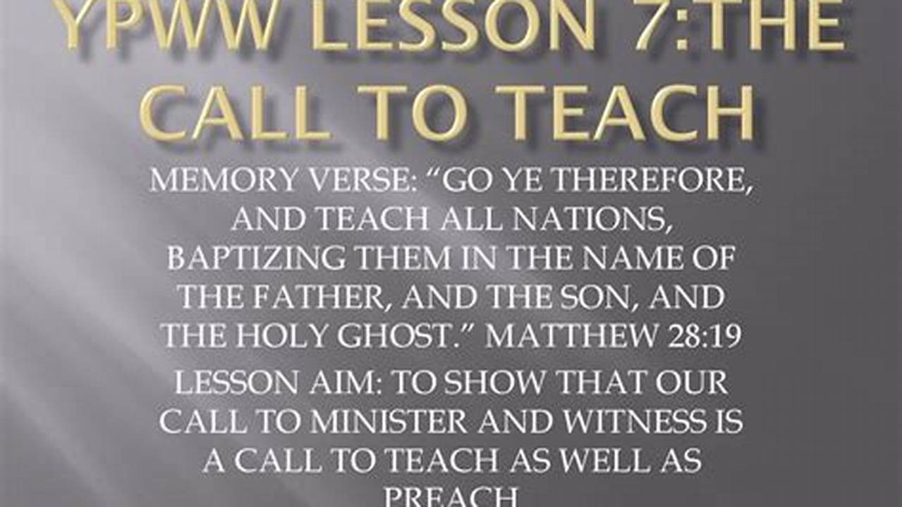 Cogic Ypww 2025 Lessons