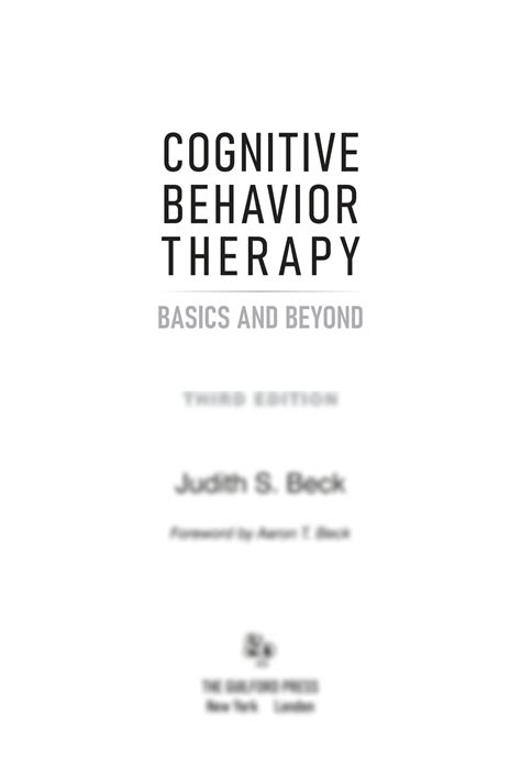 Cognitive Behavior Therapy: Basics And Beyond Highlights