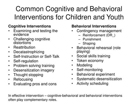 Cognitive-Behavioral Interventions