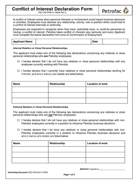 Coi Form Template