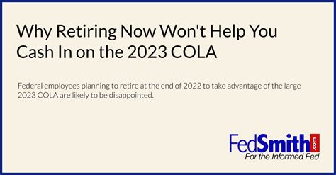 Empowering Federal Employees: Sip into the Future with Cola for 2023!