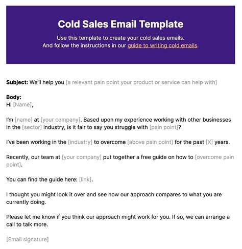 Cold Call Sales Email Template