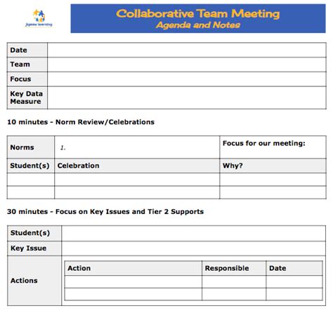 Collaboration Meeting Agenda Template