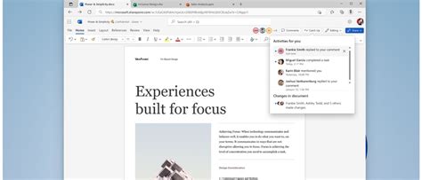 Collaboration features in Word, Excel