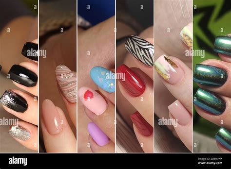 Collage Colorful Summer Manicure On