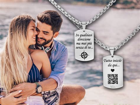 Collana con foto Collana da uomo con incisione personalizzata