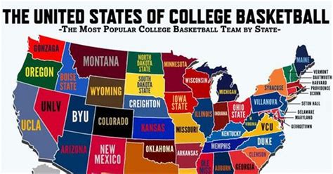 USA BasketBall Undefeated College Basketball Teams 2018 Map