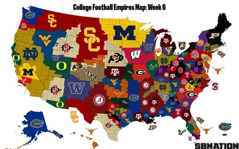 The College Football Empires Map, where Florida is now the land leader
