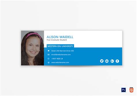 College Student Email Signature Template