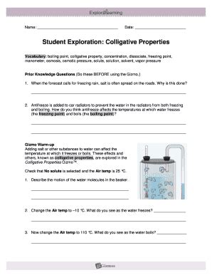 Unleash Your Understanding of Colligative Properties with Gizmo Answer Key: Unlock the Mysteries of Solutions!