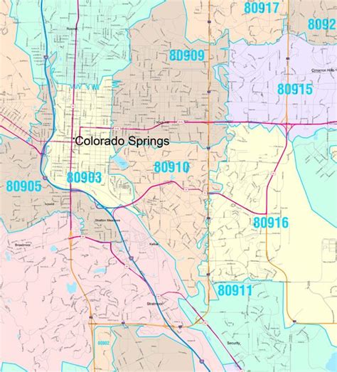 Zip Code Map Of Colorado Springs Map