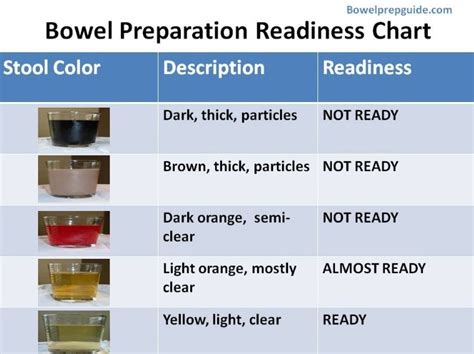 Colonoscopy Prep Color Chart
