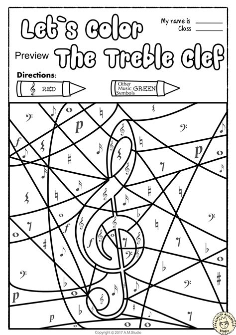 Color By Music Note Worksheets