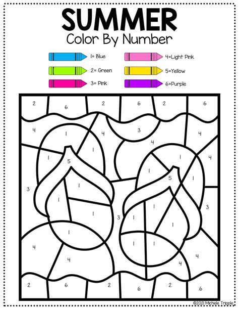Color By Number Summer Printables