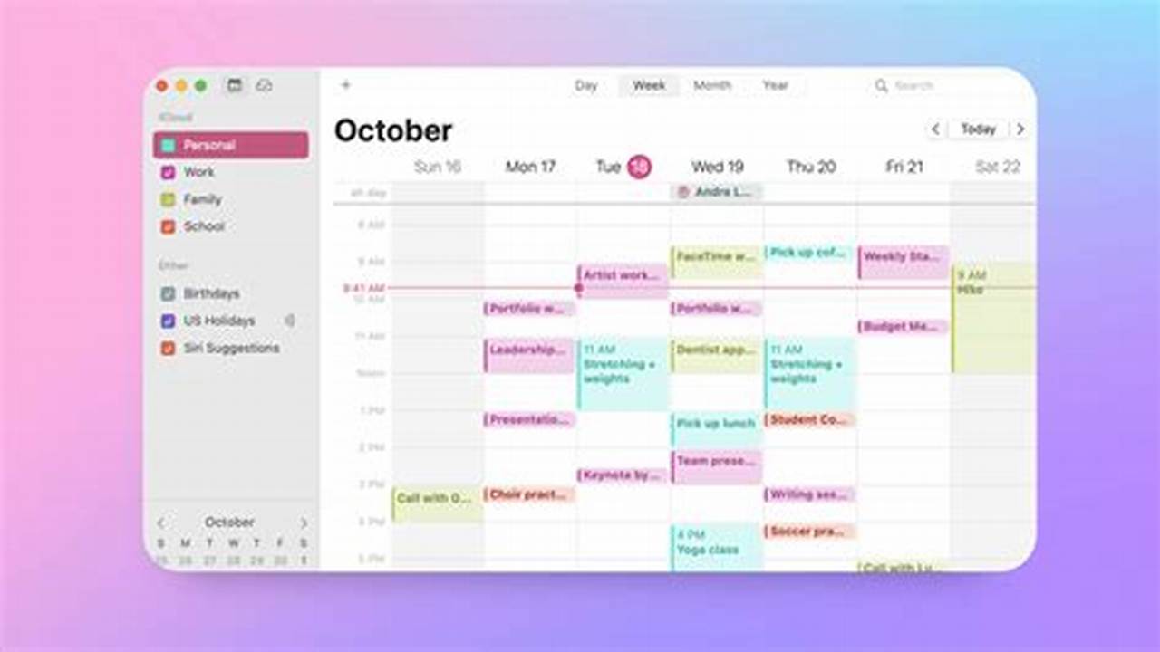 Color Coding Apple Calendar