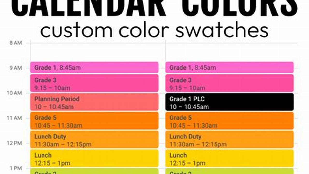 Color Palette Google Calendar