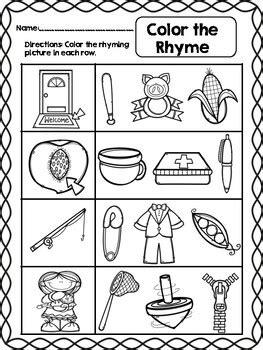 Color The Rhyme Worksheet Answers