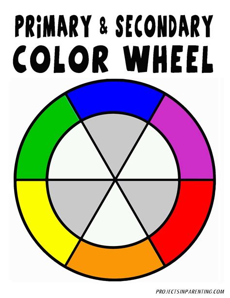 Color Wheel Primary And Secondary Colors Worksheet