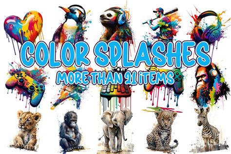 Download Color / Paint Splashes Background Bundle Creativefabrica DXF Files
