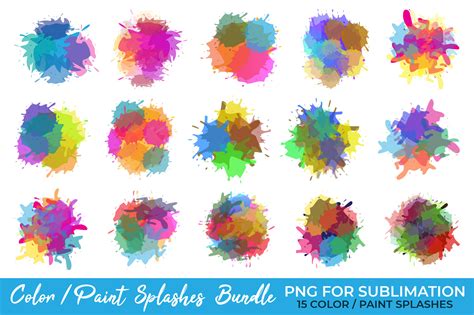 Download Color / Paint Splashes Background Bundle Creativefabrica For Crafts
